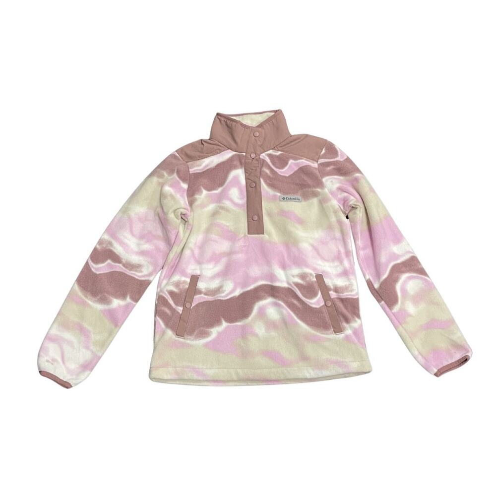 Columbia Helvetia Camo Print Half Snap Fleece Pullover Jacket Sweater XS Sporty
